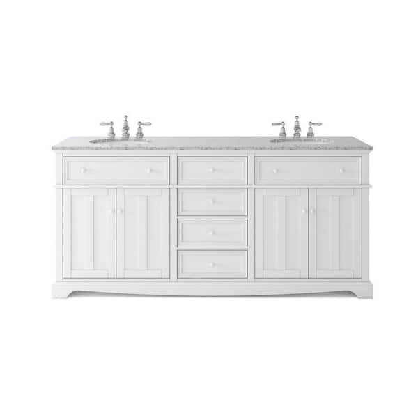 Granite Vanity Top And Undermount Sinks, 72 Inch Double Vanity With Center Tower Cabinet