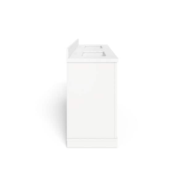 Glacier Bay Brindley 60 in. Double Sink Freestanding White