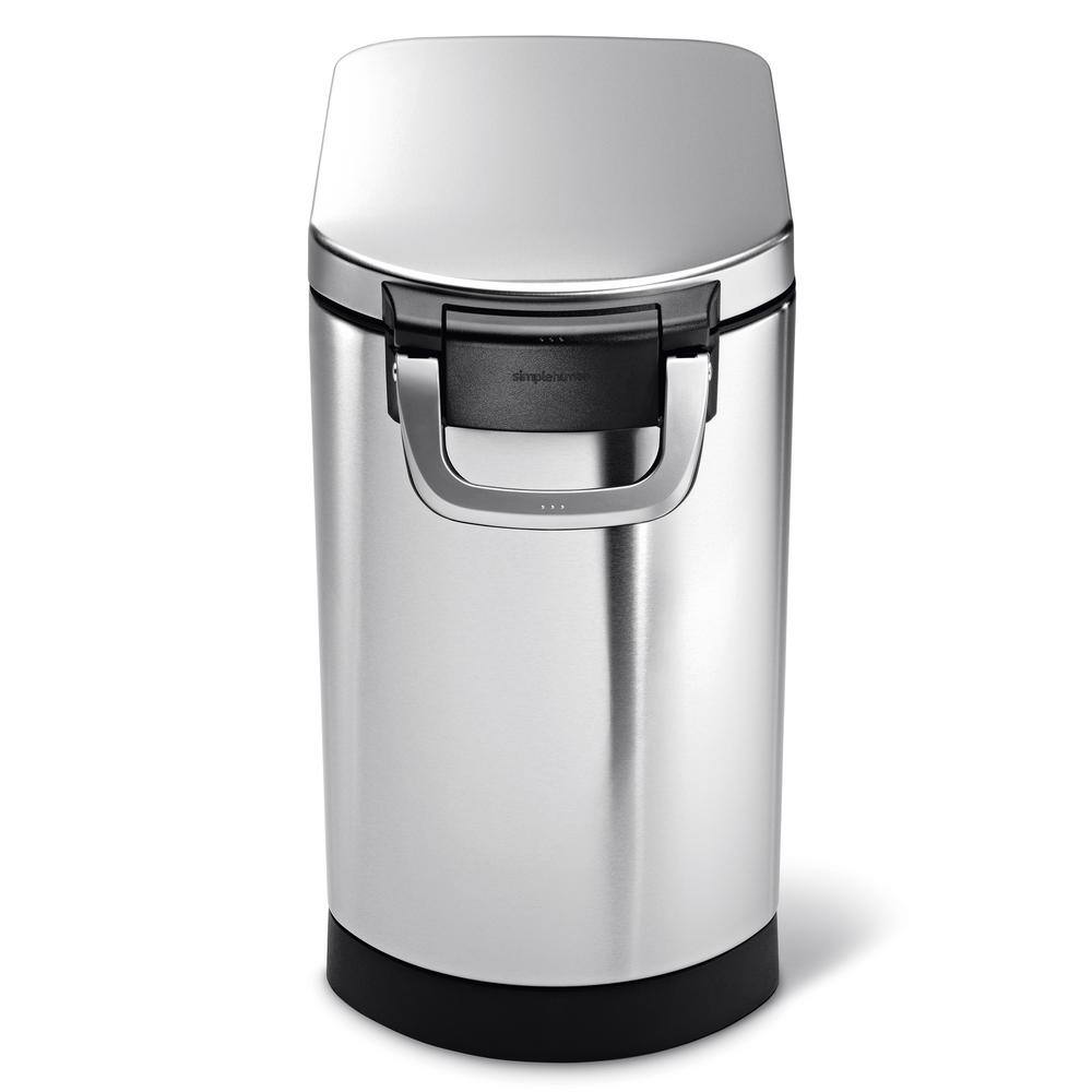 Medium Brushed Stainless Steel Airtight Pet Food Storage Container