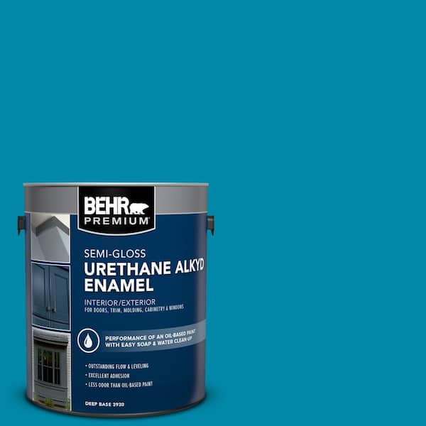 1 gal. #P490-6 Hacienda Blue Urethane Alkyd Semi-Gloss Enamel Interior/Exterior Paint