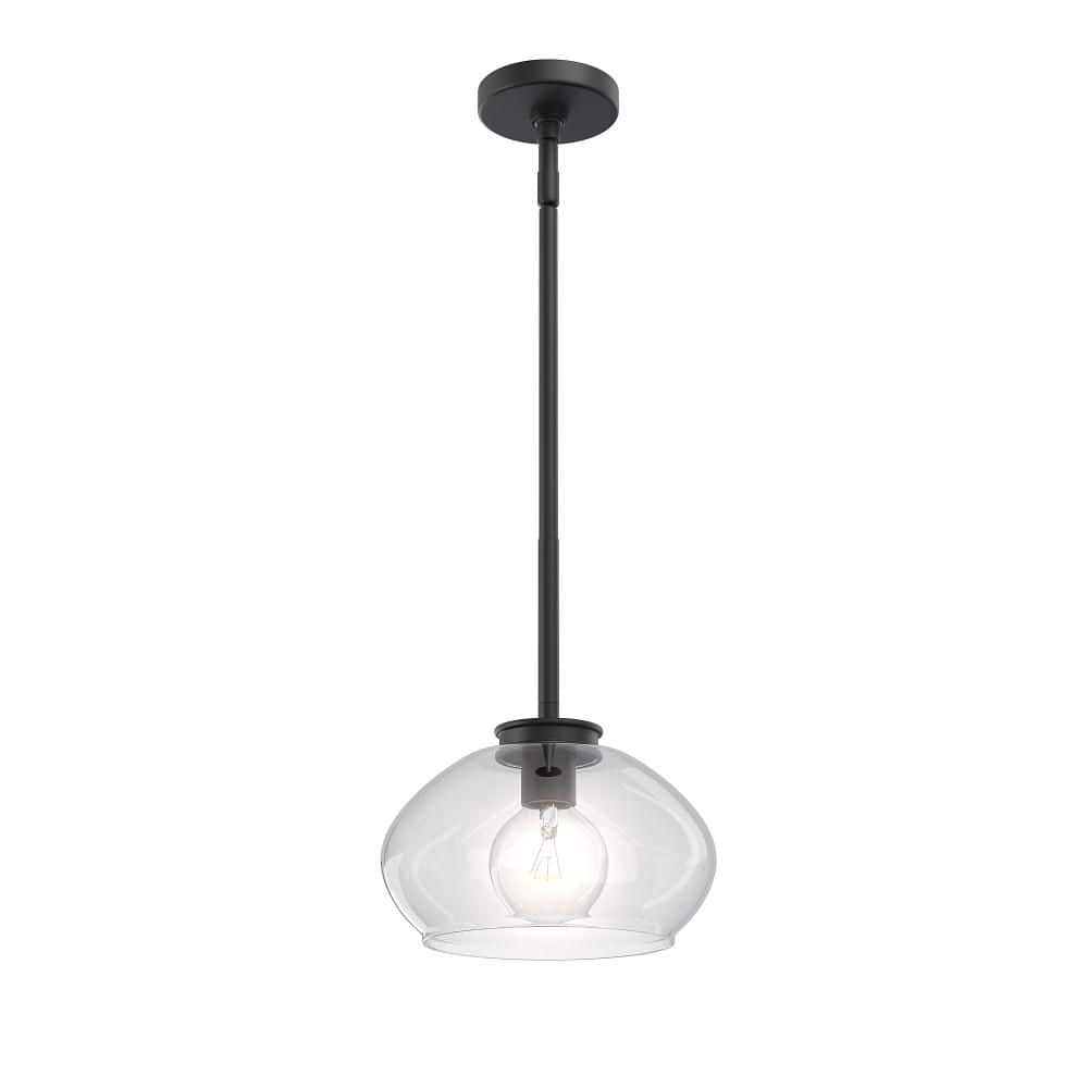 Kinsmon 10 in. Plug and Play 1-Light Matte Black Pendant Light with SkyPlug price history on PriceWatchPro