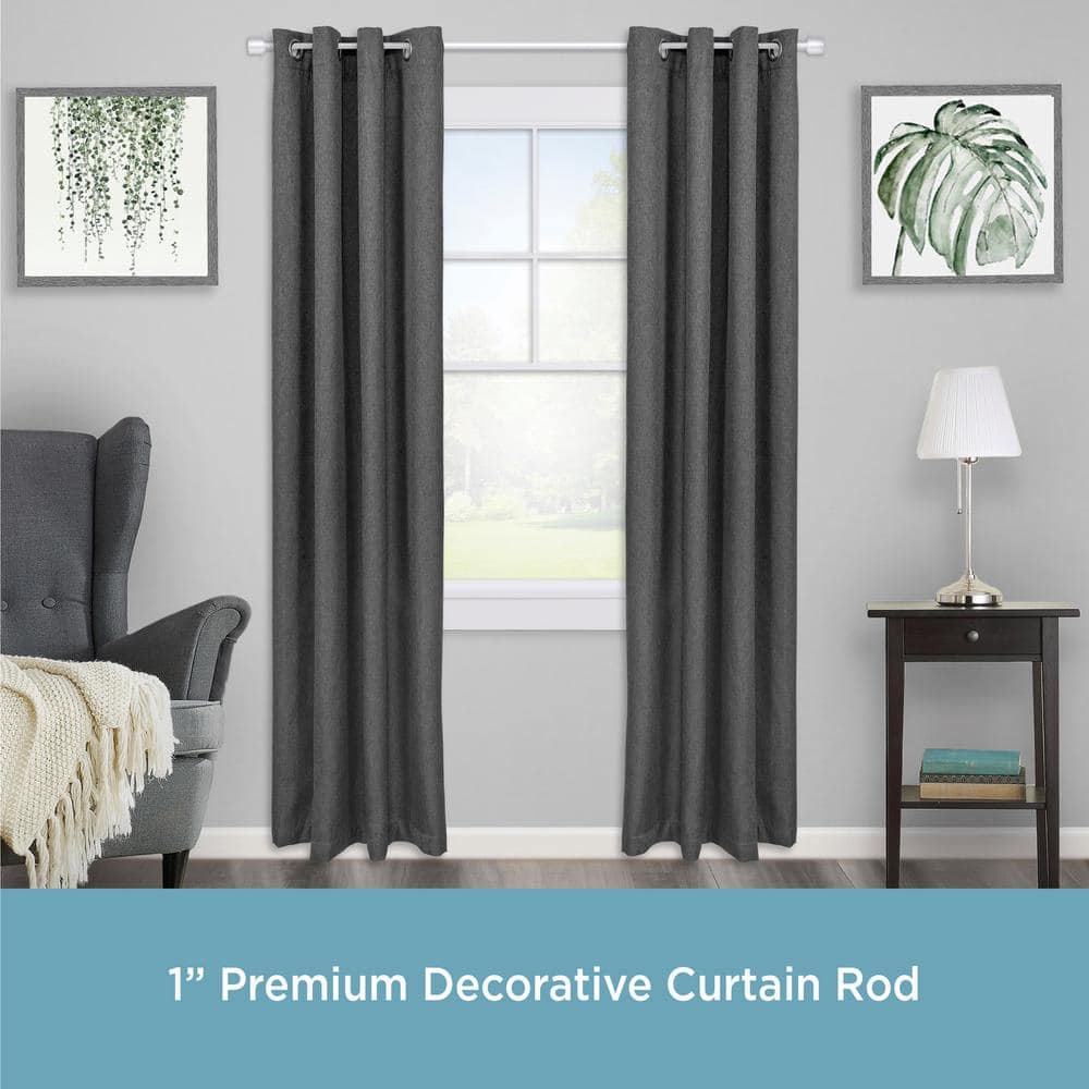 Astrid Brushed Nickel Adjustable Steel Curtain Rod 36-66"