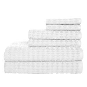 Lintex Softee 6-Piece White Solid Cotton Bath Towel Set 872778 - The ...