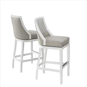 Ellie White Bar Height Stool with Back (2-Pack)