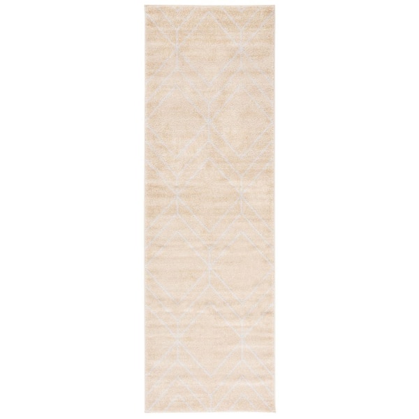 Adirondack 3 ft. x 8 ft. Gold/Light Gray Diamond Runner Rug
