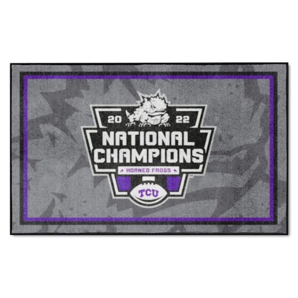 FANMATS TCU 2022-23 National Champions Gray 4 ft. x 6 ft. Area Rug