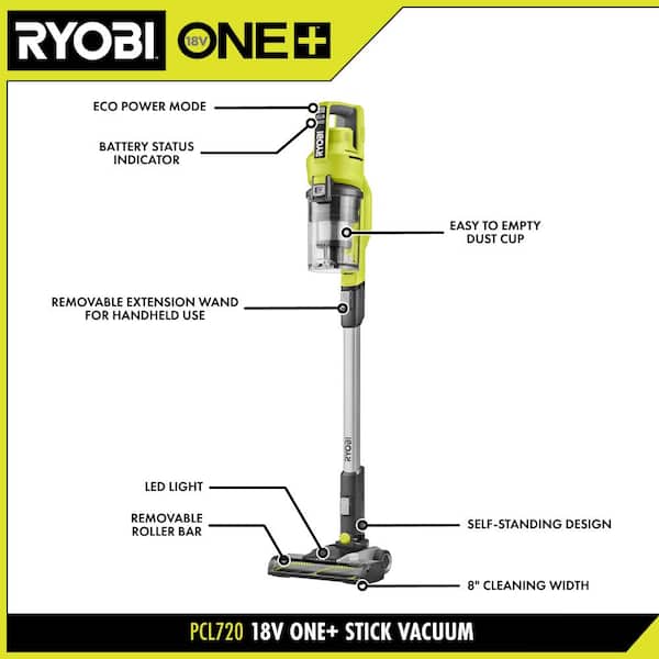 RYOBI - ONE+ 18V Bagless Cordless Mesh Filter Stick Vacuum Cleaner (Tool Only)