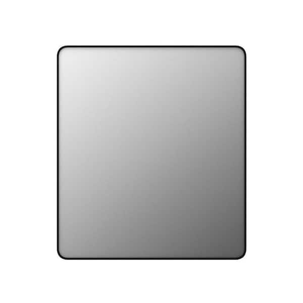 24 in. W x 36 in. H Rectangular Aluminum Framed Explosion-Proof Wall Bathroom Vanity Mirror in Black
