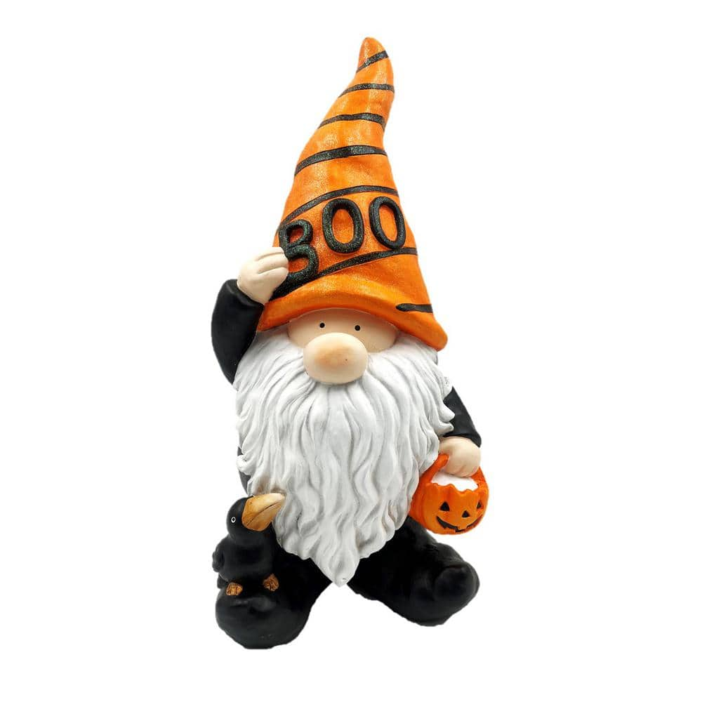 Zaer Ltd. International 21 in. Tall Halloween Gnome Wizard Holding Pumpkin  Basket and Orange Boo Hat ZR218006 - The Home Depot