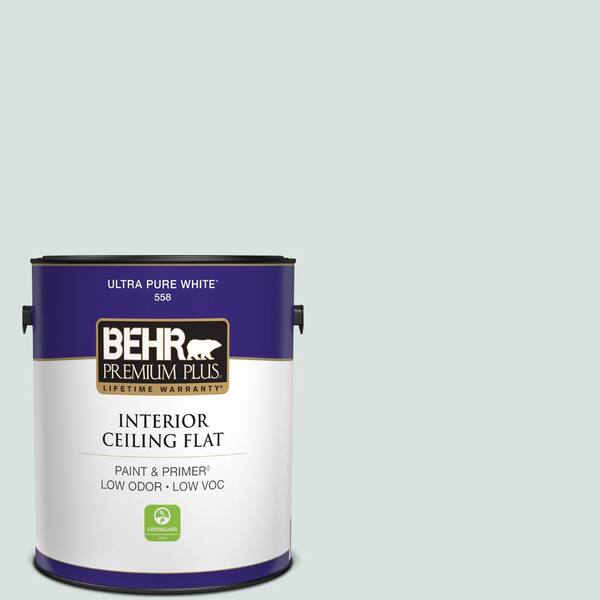 BEHR PREMIUM PLUS 1 gal. #730E-2 Sparkling Spring Ceiling Flat Interior Paint