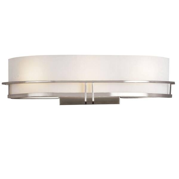 Bel Air Lighting Cabernet Collection 3-Light Pewter Sconce with White Opal Shade