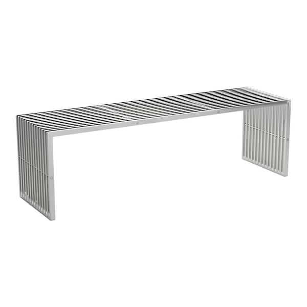 ZUO Tania Silver Dining Bench 55.1 in. W