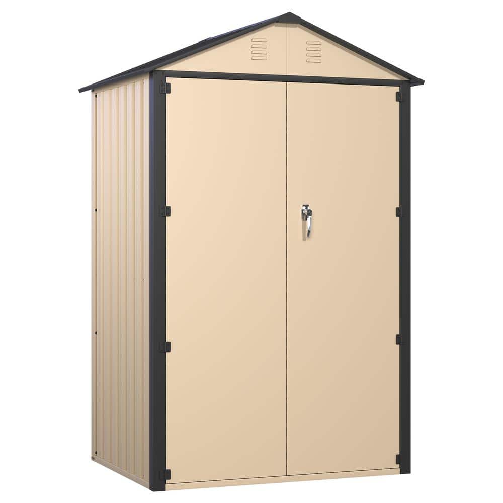 Antique Yellow and Grey 4 ft. W x 3 ft. D Outdoor Storage Shed with Door, L