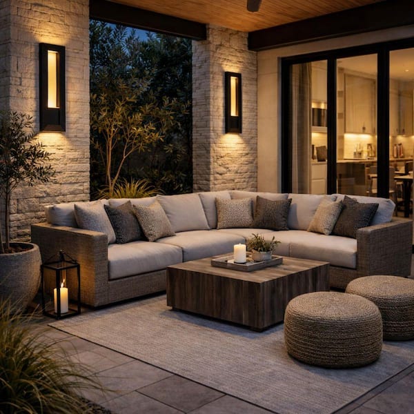 28 in. H1-Light Black LED Wall Sconce, Dimmable Indoor Wall Lamp with Etched White Glass Diffuser