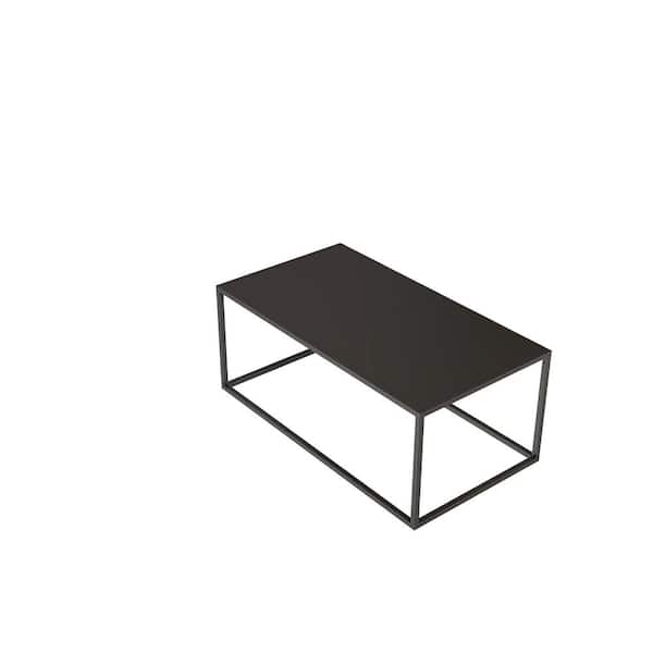 Clihome Dark Rectangular Marble Top Coffee Table With Black Metal Leg For Kitchen And Living Room Cy C01 Bdm The Home Depot Clihome Dark Rectangular Marble Top, Rectangle Marble Coffee Table Black Legs