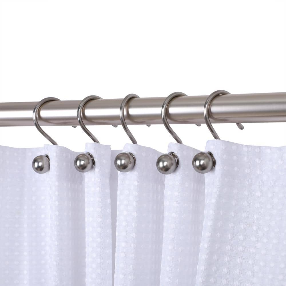 12PCS Shower Curtain Hooks Rings for Bathroom, Crystal Bead Stainless Steel  Rust Resistant Clear Shower Curtain Rings for Shower Curtains, Kitchen