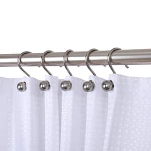 Ball Shower Curtain Hooks, Rustproof Aluminum Shower Curtain Hooks for Shower Rods Curtains Brushed Nickel