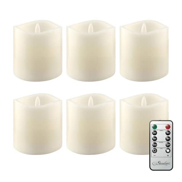 6 FLICKERING FLAMELESS LED PILLAR CANDLES Realistic Home Decor Timer Light 2-9'