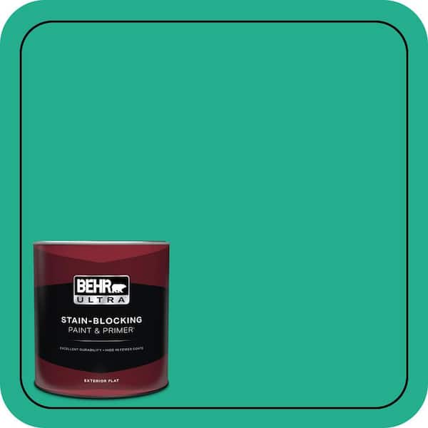 BEHR ULTRA 1 qt. #480B-5 Mermaid Song Flat Exterior Paint & Primer