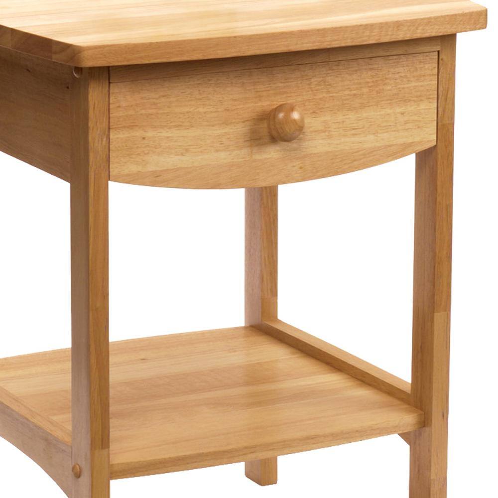 Claire Natural Wood Square Nightstand with Drawer