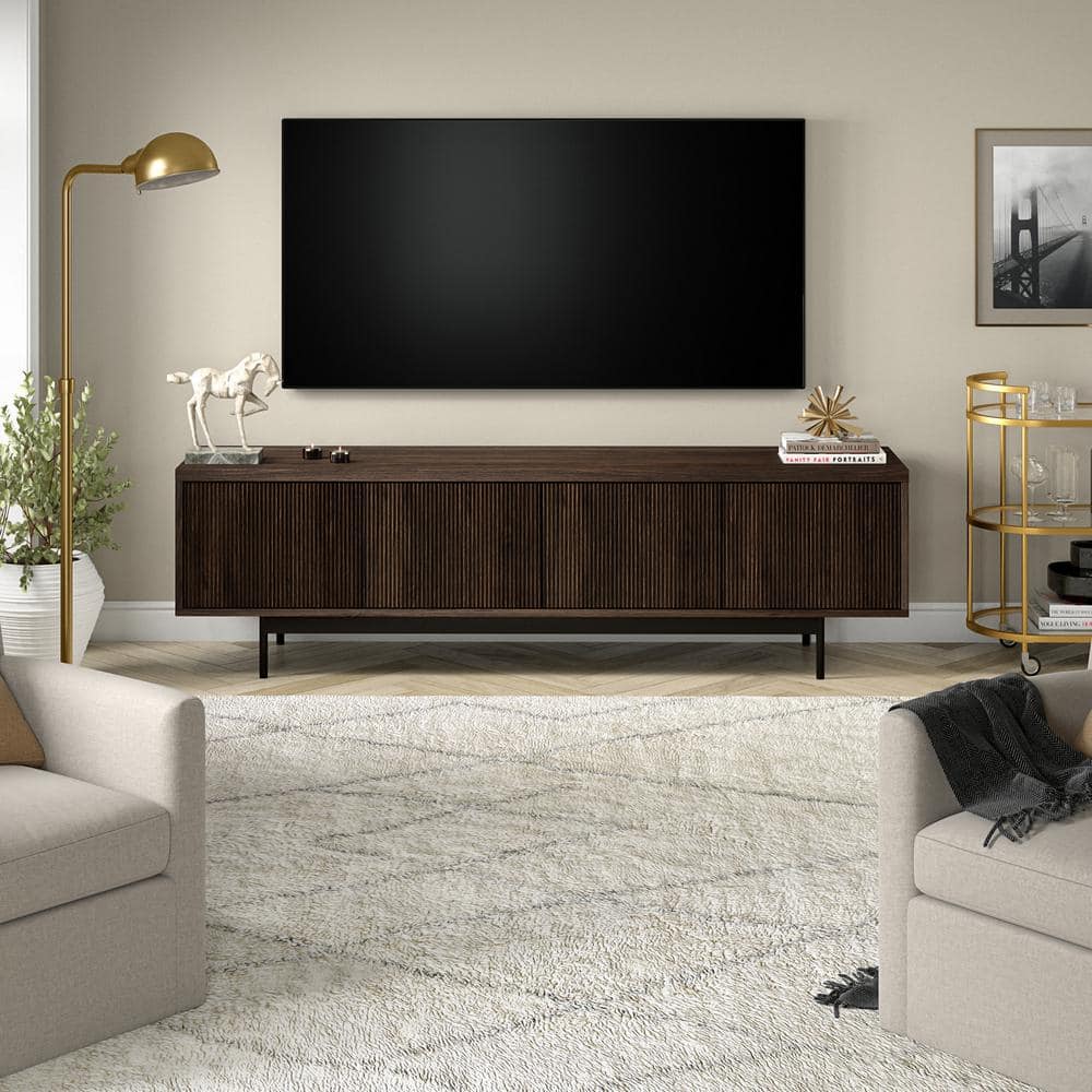 Whitman 70" Alder Brown TV Stand with Cabinet