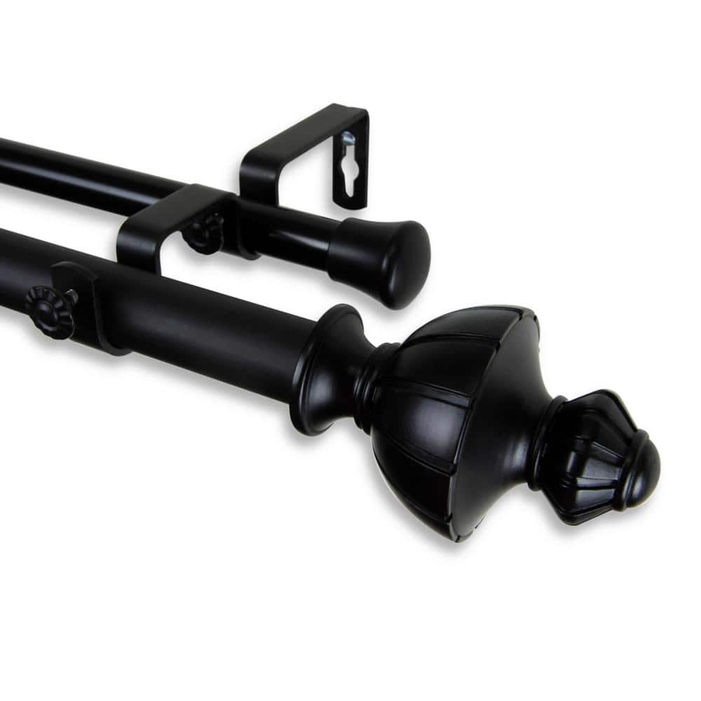Jerome 160 in. - 240 in. Adjustable 1 in. Dia Double Curtain Rod in Black price history on PriceWatchPro