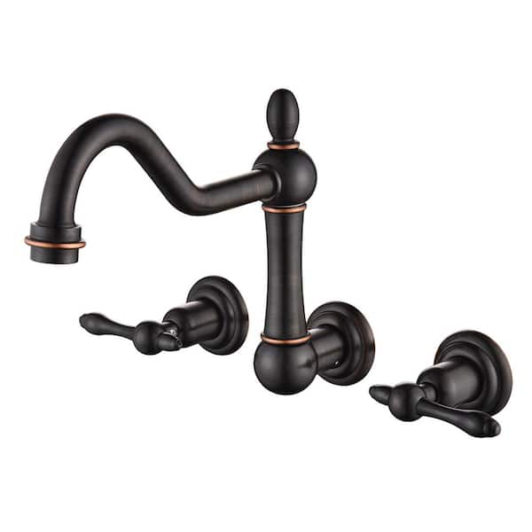 SUMERAIN Vintage Double Handle Claw Foot Tub Faucet with Corrosion Resistant in Oil Rubbed Bronze