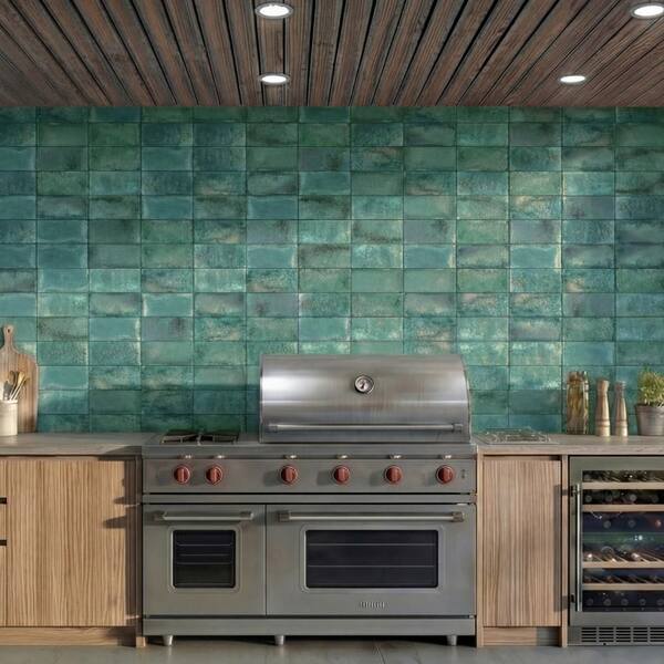 Atelier Volcan Green 5 in. x 9 in. Porcelain Floor and Wall Tile (5.38 sq. ft. /Case)