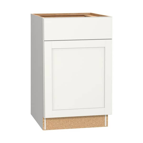Hampton Bay Westfield Feather White Shaker Stock Assembled Base Kitchen Cabinet (21 in. W x 23.75 in. D x 35 in. H)
