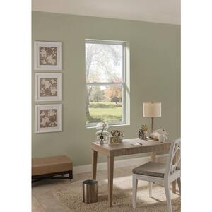 50 Series Low-E Argon Glass Single Hung White Vinyl Fin Window, Screen Incl