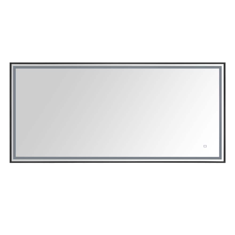 Large Gold Rectangular LED Bathroom Mirror