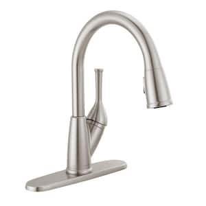 Classic Single Handle Pull Down Sprayer Kitchen Faucet in Stainless Steel