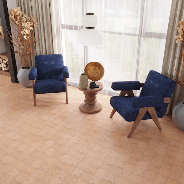 Seville 7 in. x 7 in. Matte Terracotta Porcelain Star Wall and Floor Tile (5.31 sq. ft./case)-34 Pack