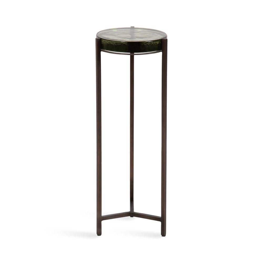 Aguilar 9 in. Green Round Metal End Table