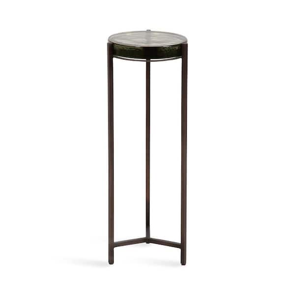 Kate and Laurel Aguilar 9 in. Green Round Metal End Table