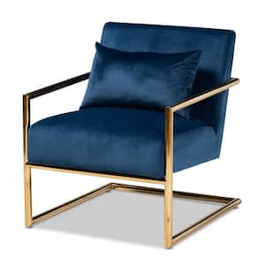 Mira Navy Blue Velvet Lounge Chair