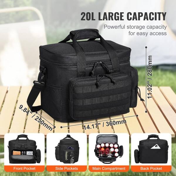 VEVOR Cooler Bag, 14.17 in. Black Backpack 20 L Insulated  display picture 1