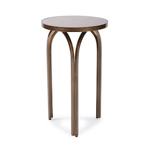 12 in. Diameter x 20 in. h Palladio Brushed Brass Glass Top Tea Tint Side Table