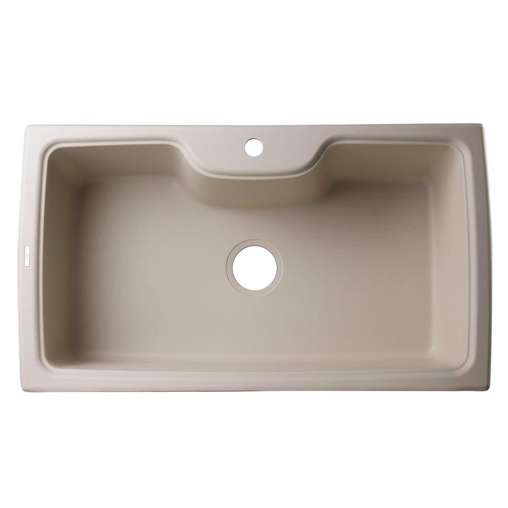 34.63'' Biscuit Granite Drop-In Single Bowl Kitchen Sink
