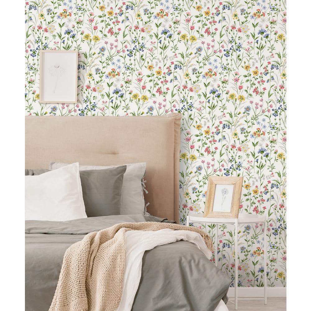 Multicolored Floral Botanical Spring Wallpaper Roll
