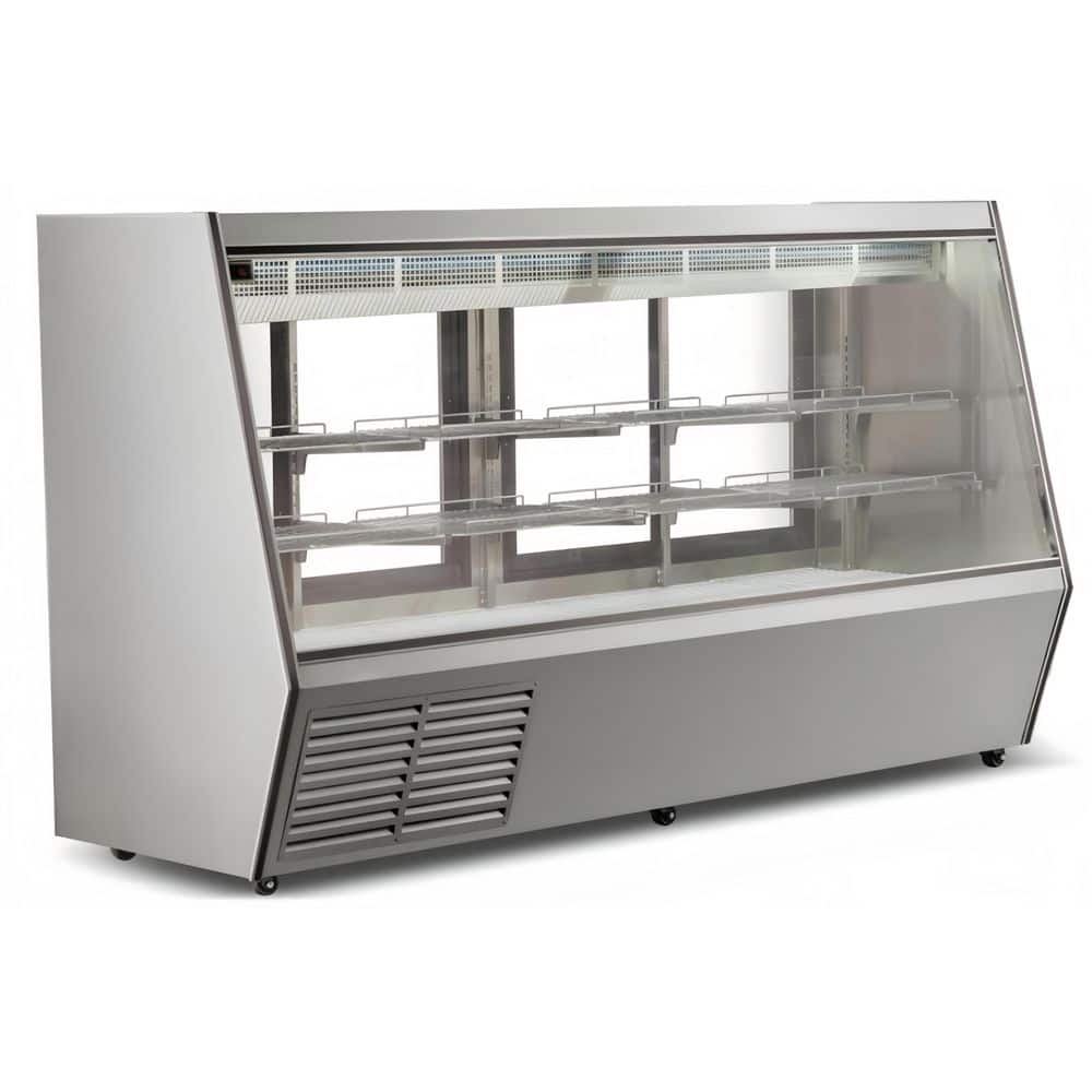95  in. 46.5 cu. ft. Commercial Seafood and Raw Meat Refrigerated Display Case, NSF Certified, Stainless Steel