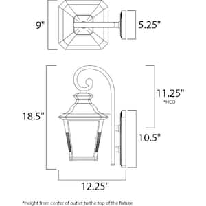 Pier M 10.25 in. Wide 1-Light Empire Bronze Outdoor Integrated LED Wall Lantern Sconce