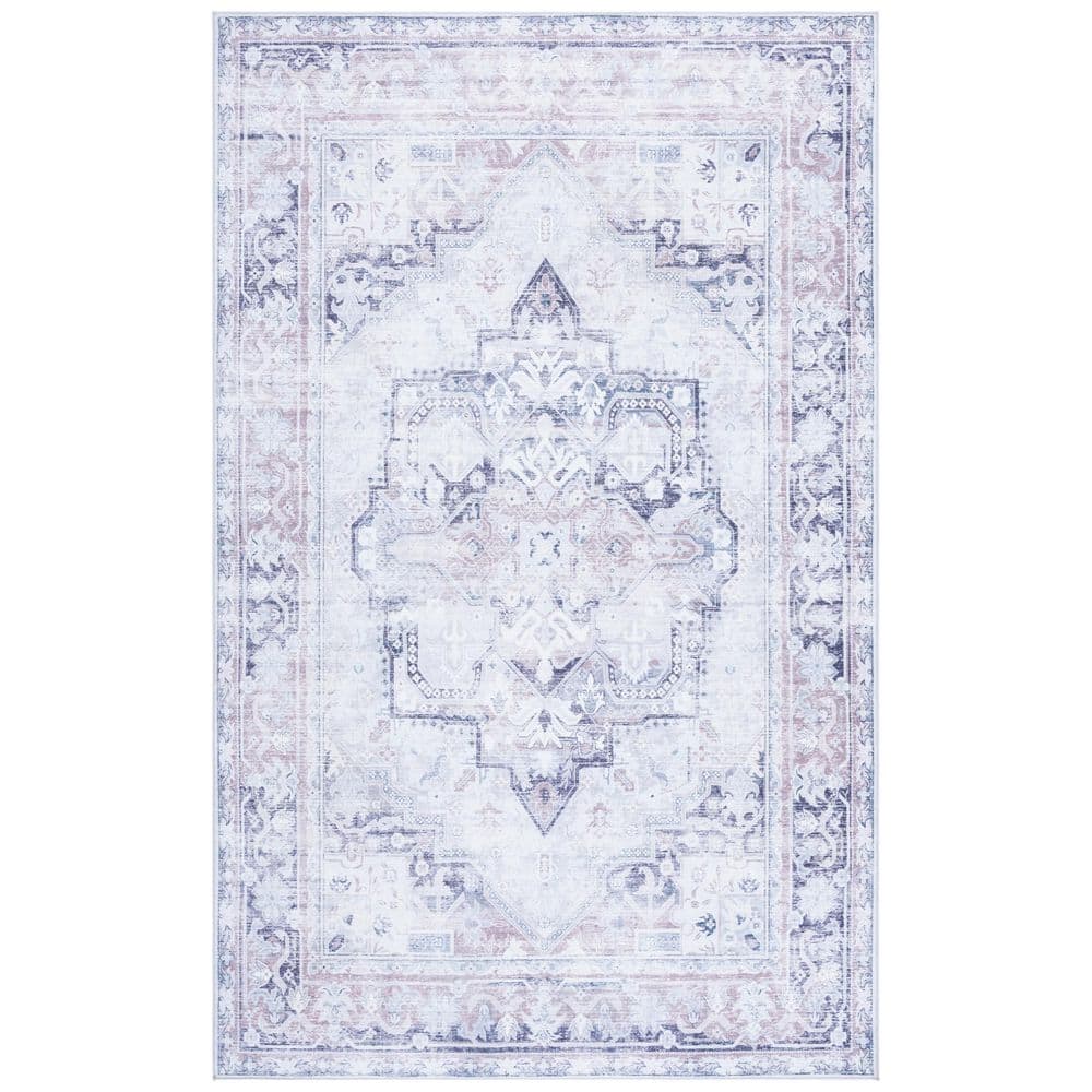 Arizona Ivory/Gray 8 ft. x 10 ft. Machine Washable Medallion Floral Border Area Rug price history on PriceWatchPro