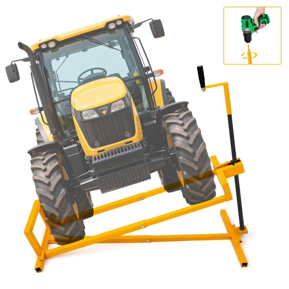 Yellow 800 lbs. Capacity 45° Tilt Adjustable Universal Lift for Tractors, Maximum Working Length 38 in.