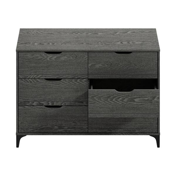 Dark gray oak deals dresser