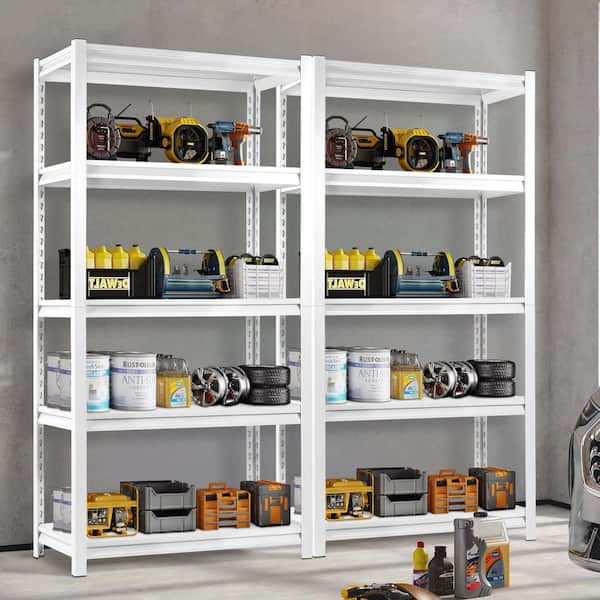5-Tier Heavy Duty Steel Freestanding Adjustable Household Shelving Unit in White (31.5 in. W x 63 in. H x 15.7 in. D)