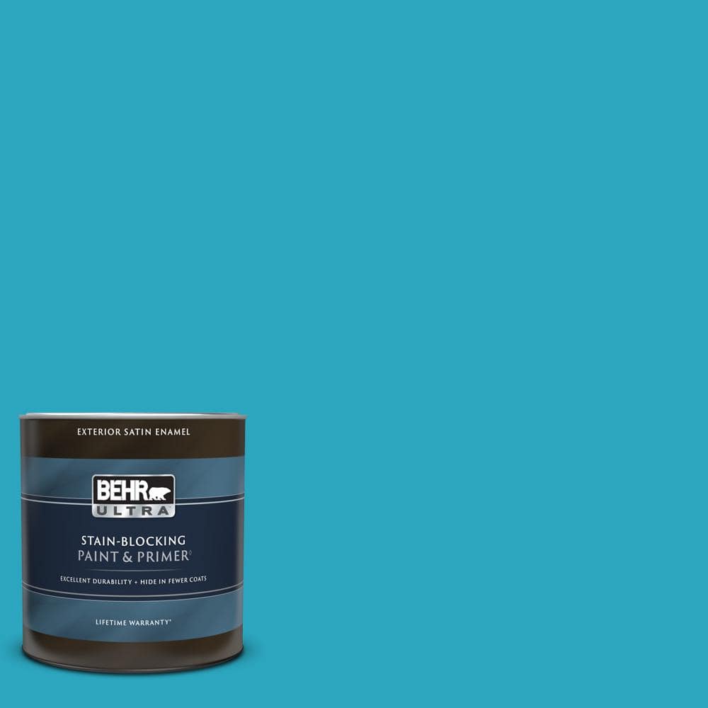 BEHR ULTRA 1 qt. MQ452 Gulf Waters Satin Enamel Exterior Paint