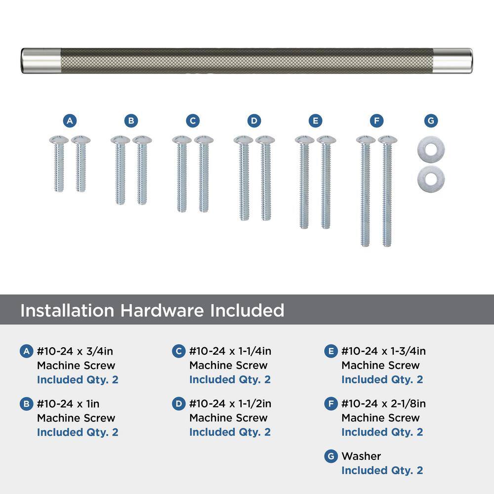 Polished Nickel and Gunmetal Modern Industrial Appliance Pull