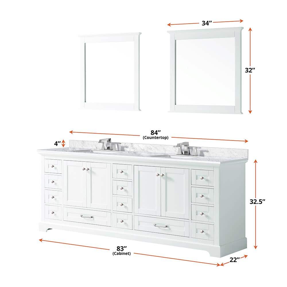 White Double Freestanding Vanity with Ample Storage