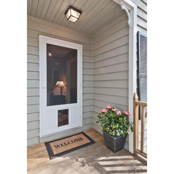 32x80 storm door with pet outlet door